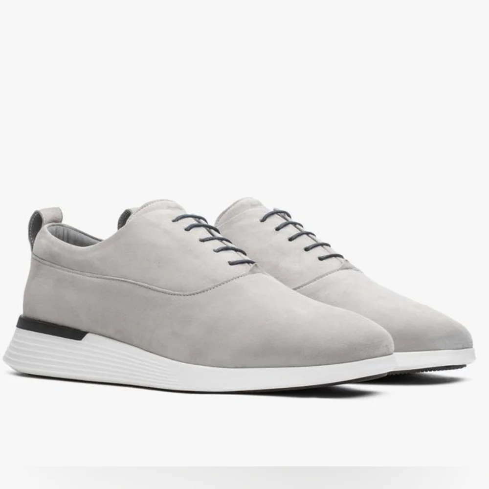 Wolf & Shepherd Gray Suede Oxford Dress Shoes